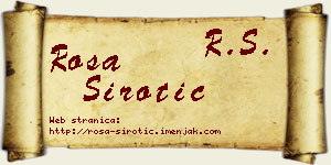 Rosa Sirotić vizit kartica